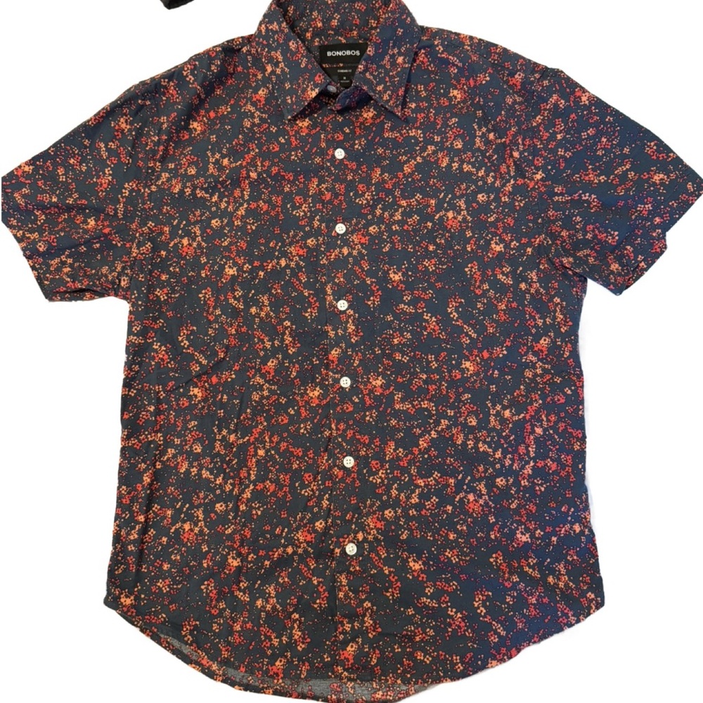 Bonobos Men's Red Floral Button Down Shirt